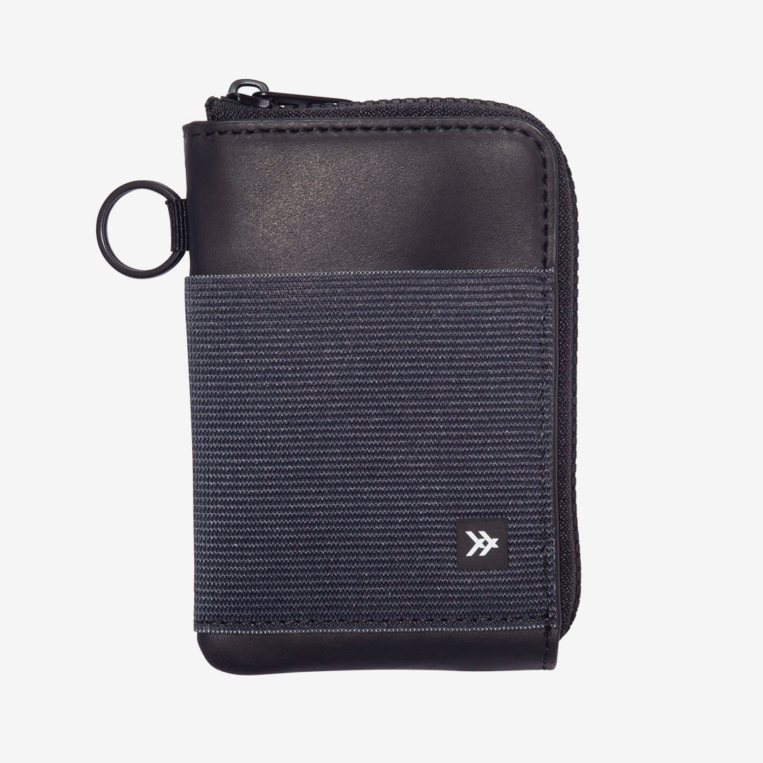 Black Leather Zip Wallet